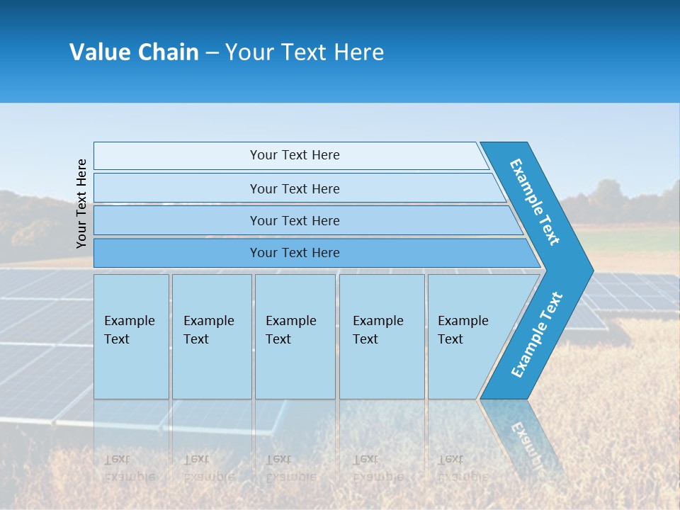 A Group Of Solar Panels In A Field PowerPoint Template