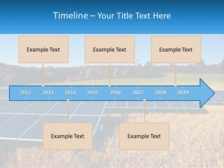 A Group Of Solar Panels In A Field PowerPoint Template