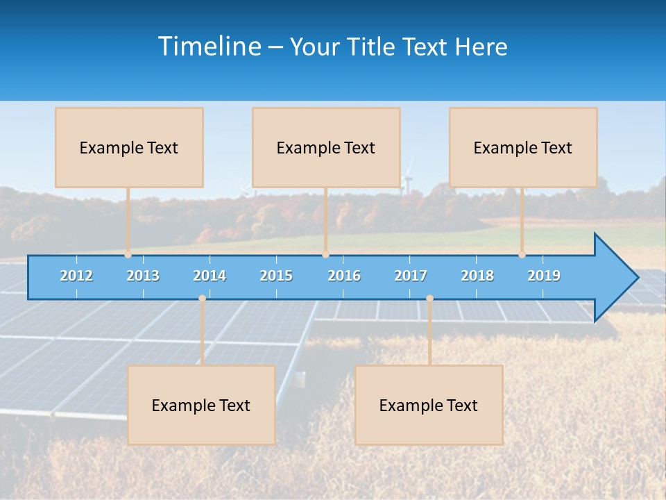 A Group Of Solar Panels In A Field PowerPoint Template