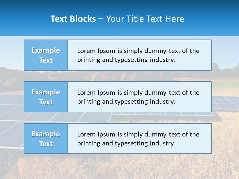 A Group Of Solar Panels In A Field PowerPoint Template