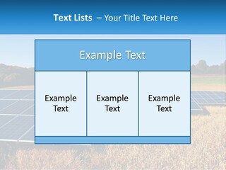 A Group Of Solar Panels In A Field PowerPoint Template