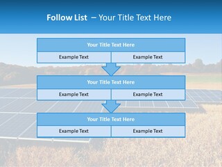 A Group Of Solar Panels In A Field PowerPoint Template