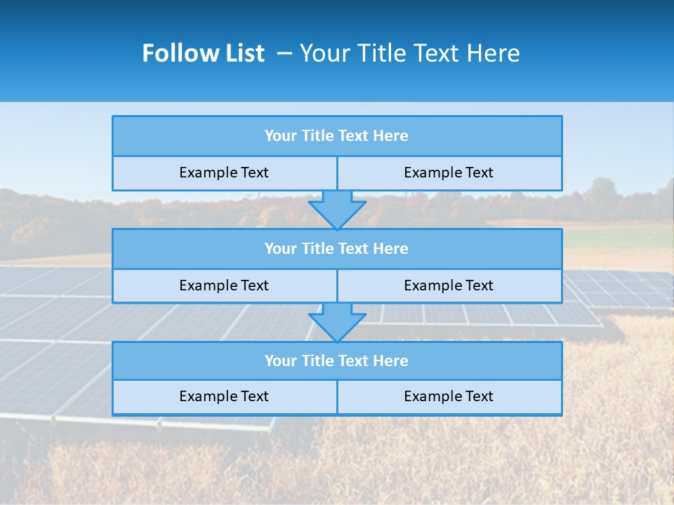 A Group Of Solar Panels In A Field PowerPoint Template