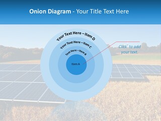 A Group Of Solar Panels In A Field PowerPoint Template