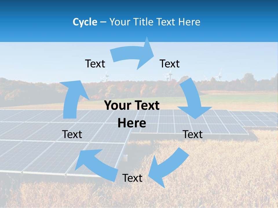 A Group Of Solar Panels In A Field PowerPoint Template