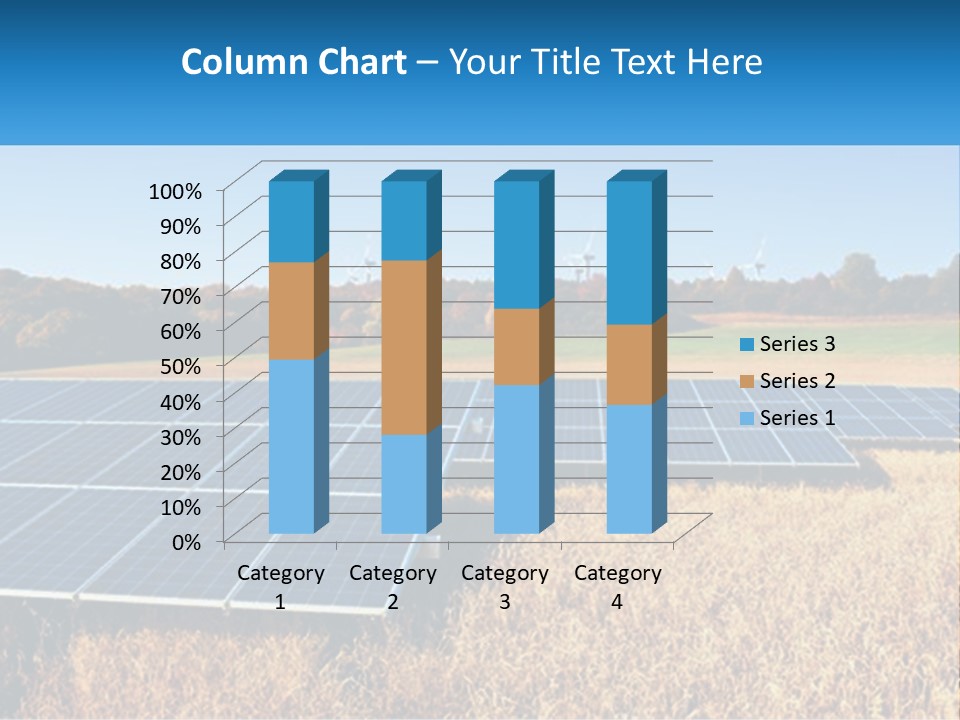 A Group Of Solar Panels In A Field PowerPoint Template