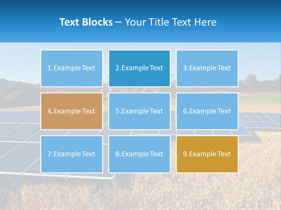 A Group Of Solar Panels In A Field PowerPoint Template