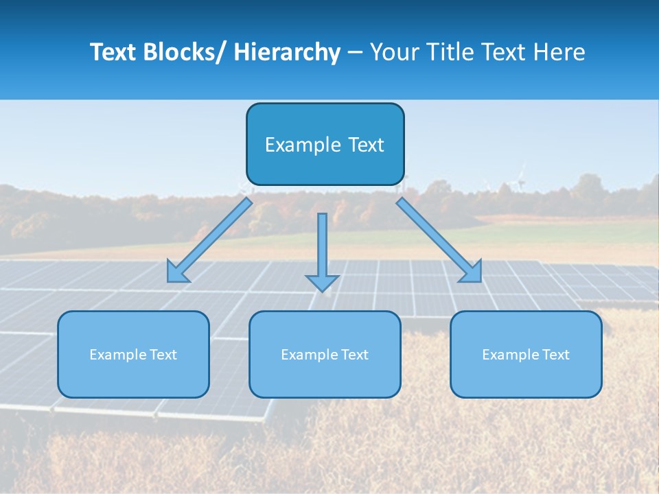 A Group Of Solar Panels In A Field PowerPoint Template