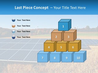 A Group Of Solar Panels In A Field PowerPoint Template