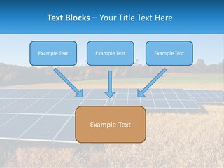 A Group Of Solar Panels In A Field PowerPoint Template
