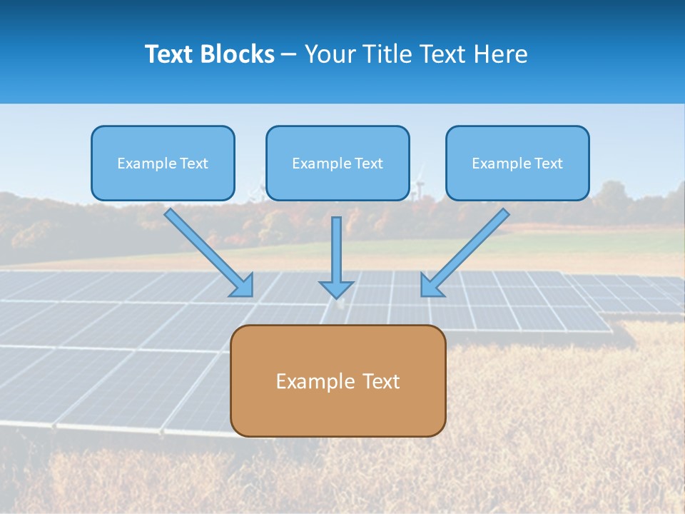 A Group Of Solar Panels In A Field PowerPoint Template