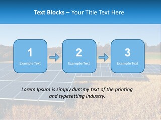 A Group Of Solar Panels In A Field PowerPoint Template
