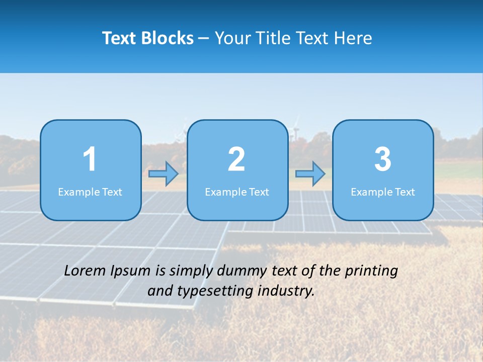 A Group Of Solar Panels In A Field PowerPoint Template
