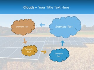 A Group Of Solar Panels In A Field PowerPoint Template