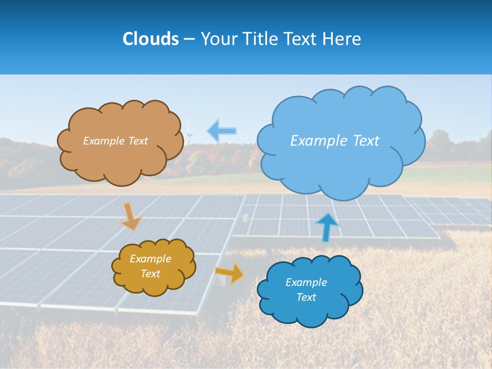 A Group Of Solar Panels In A Field PowerPoint Template