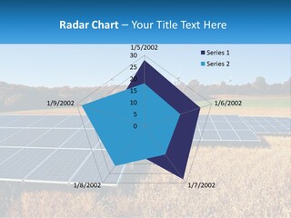 A Group Of Solar Panels In A Field PowerPoint Template