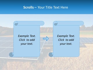 A Group Of Solar Panels In A Field PowerPoint Template