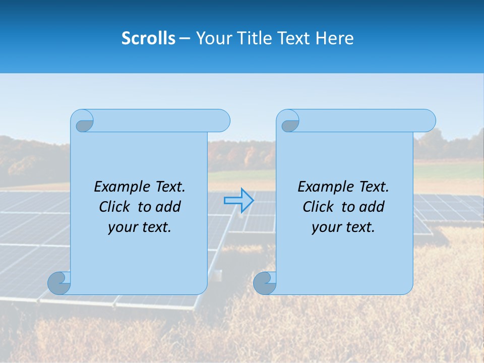 A Group Of Solar Panels In A Field PowerPoint Template