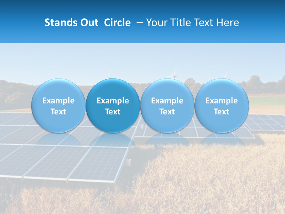 A Group Of Solar Panels In A Field PowerPoint Template