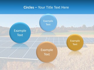 A Group Of Solar Panels In A Field PowerPoint Template