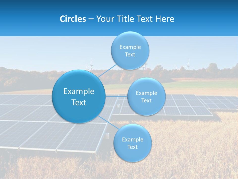 A Group Of Solar Panels In A Field PowerPoint Template