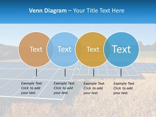 A Group Of Solar Panels In A Field PowerPoint Template