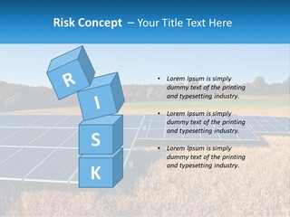 A Group Of Solar Panels In A Field PowerPoint Template