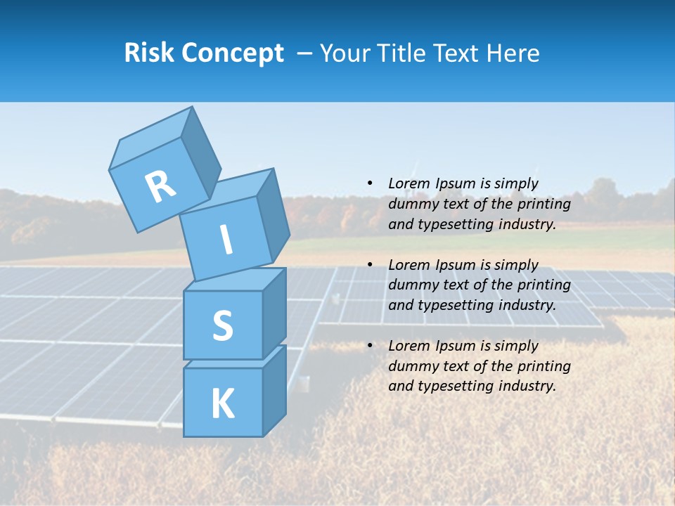 A Group Of Solar Panels In A Field PowerPoint Template