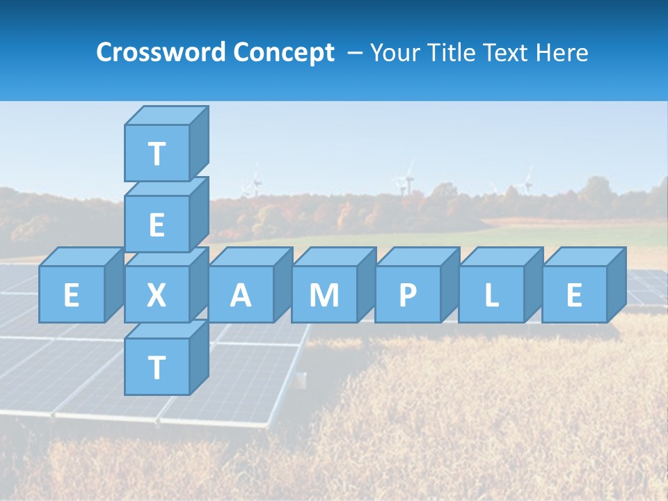 A Group Of Solar Panels In A Field PowerPoint Template