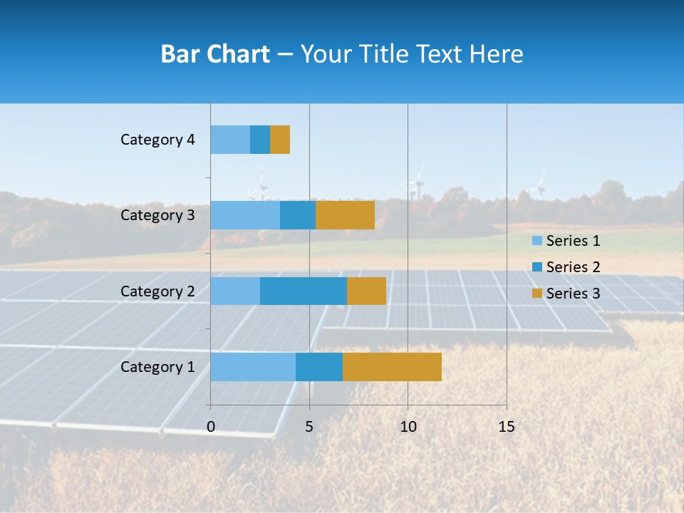 A Group Of Solar Panels In A Field PowerPoint Template