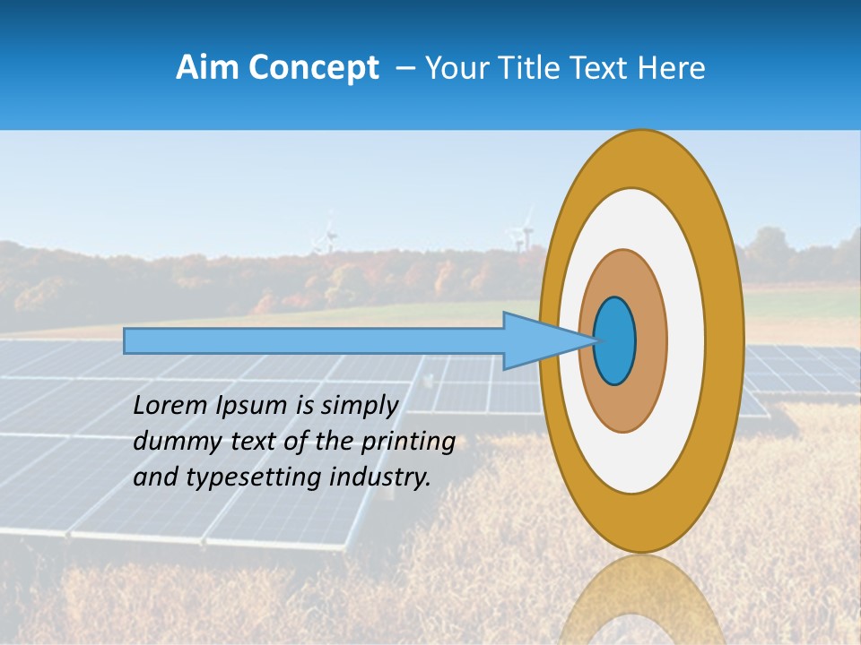 A Group Of Solar Panels In A Field PowerPoint Template