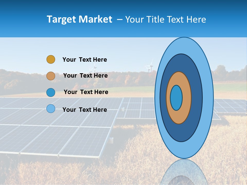 A Group Of Solar Panels In A Field PowerPoint Template