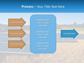 A Group Of Solar Panels In A Field PowerPoint Template