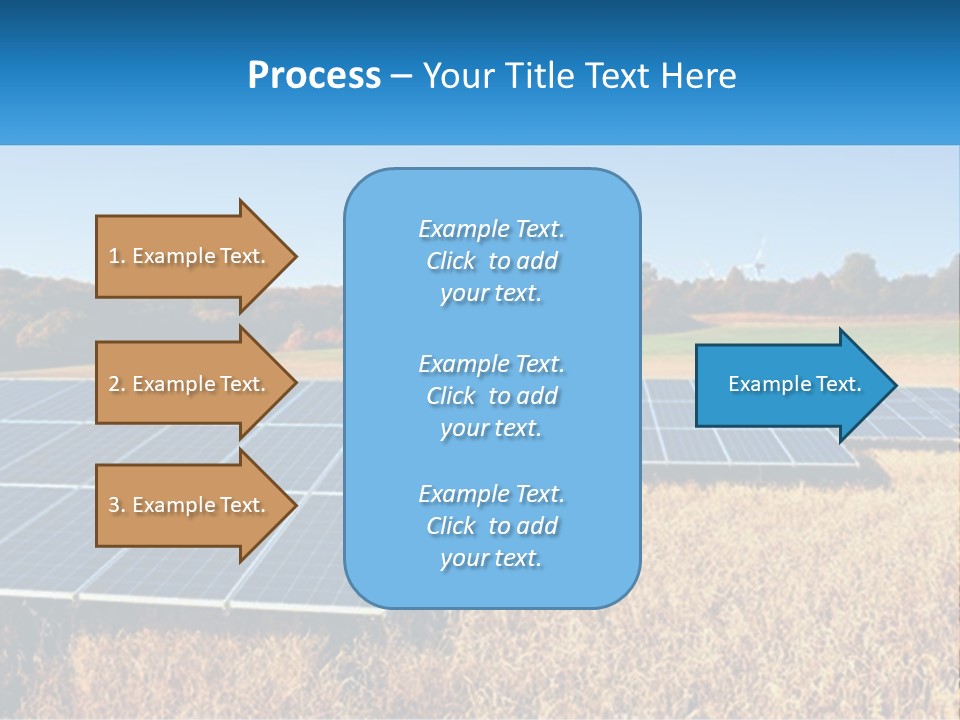 A Group Of Solar Panels In A Field PowerPoint Template