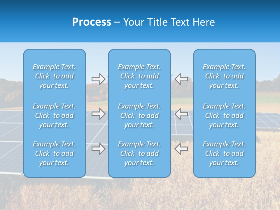 A Group Of Solar Panels In A Field PowerPoint Template