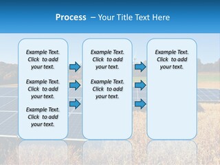 A Group Of Solar Panels In A Field PowerPoint Template
