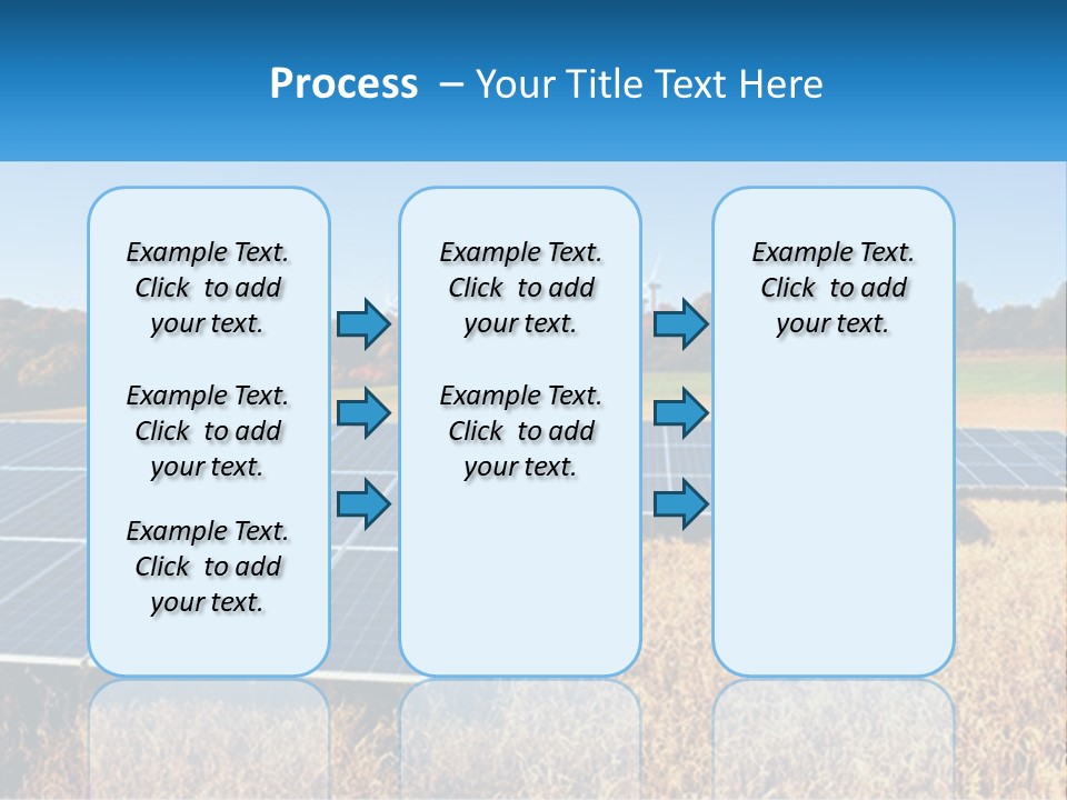 A Group Of Solar Panels In A Field PowerPoint Template