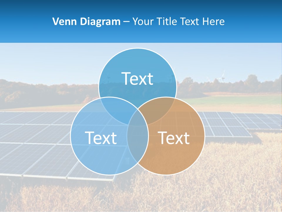 A Group Of Solar Panels In A Field PowerPoint Template