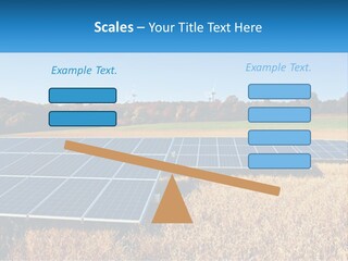 A Group Of Solar Panels In A Field PowerPoint Template