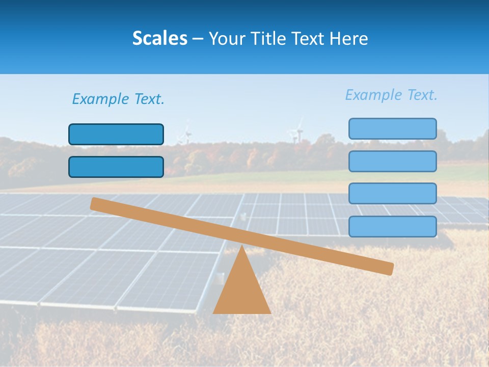 A Group Of Solar Panels In A Field PowerPoint Template