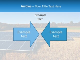 A Group Of Solar Panels In A Field PowerPoint Template