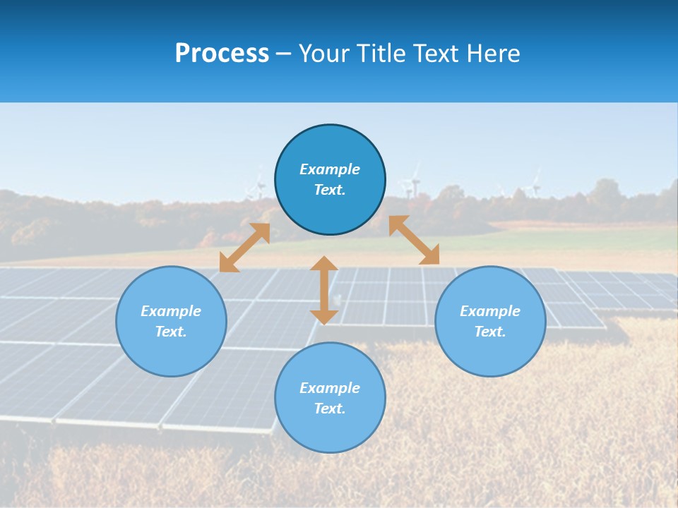 A Group Of Solar Panels In A Field PowerPoint Template