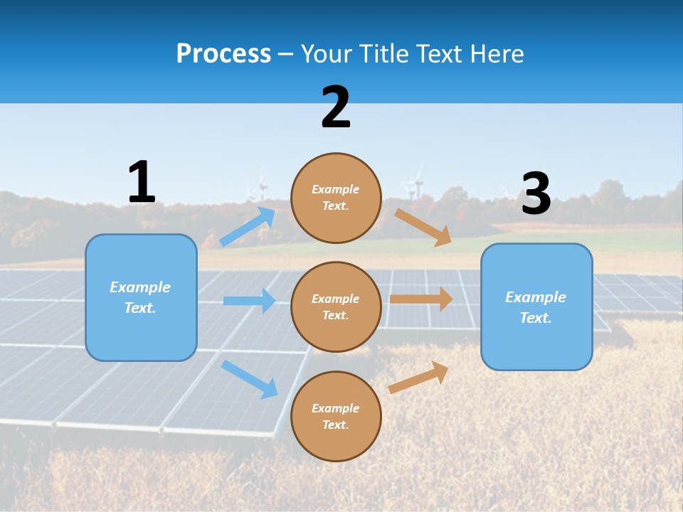 A Group Of Solar Panels In A Field PowerPoint Template