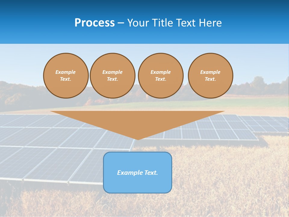 A Group Of Solar Panels In A Field PowerPoint Template