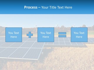 A Group Of Solar Panels In A Field PowerPoint Template