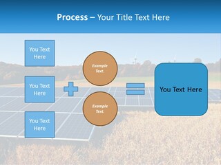 A Group Of Solar Panels In A Field PowerPoint Template