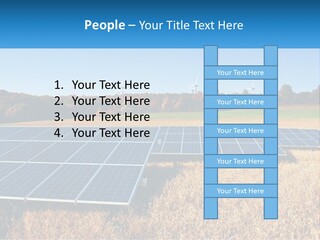 A Group Of Solar Panels In A Field PowerPoint Template
