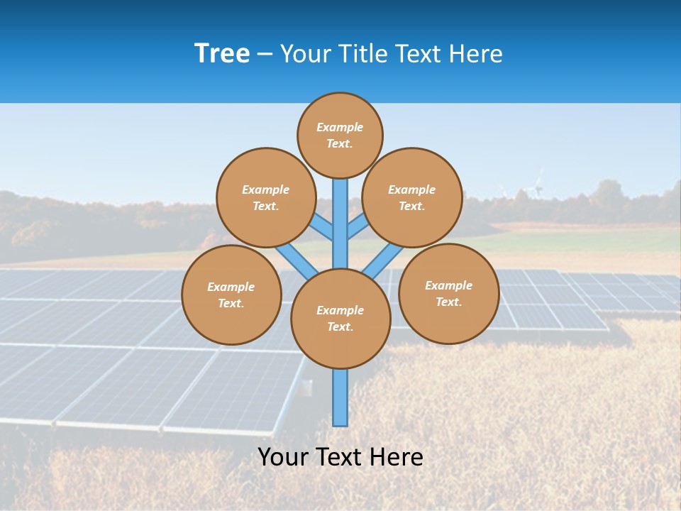 A Group Of Solar Panels In A Field PowerPoint Template