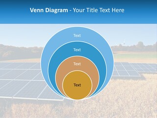 A Group Of Solar Panels In A Field PowerPoint Template