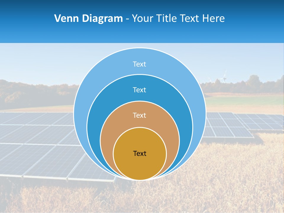 A Group Of Solar Panels In A Field PowerPoint Template